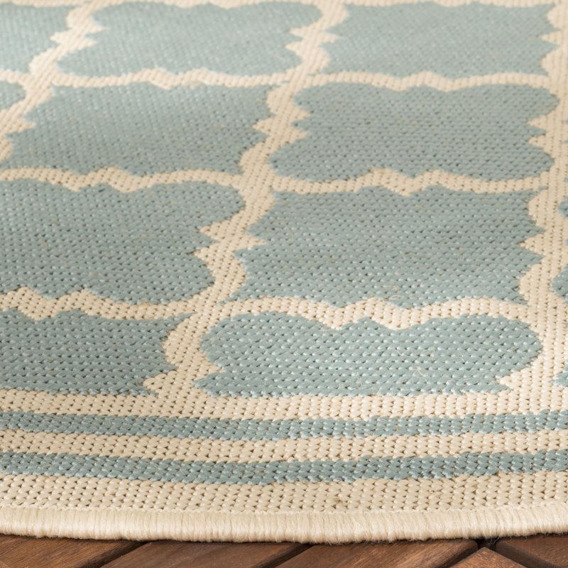 Adler Performance Geometric Indoor/Outdoor Area Rug, Round 6'7"