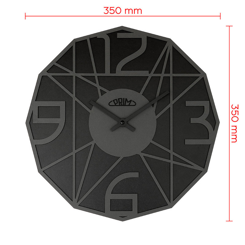 Wood Wall Clock, Black/Gray