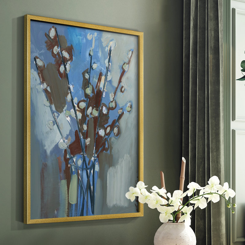 Winter Willow I, reproduction encadrée - bois massif, Or, H 10 po x l 8 po