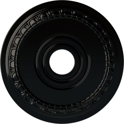 Endurathane Munich Ceiling Medallion, 17 1/2"OD x 3 5/8"ID x 1"P (Fits Canopies up to 5 5/8"), Hand-Painted Black Pearl Finish