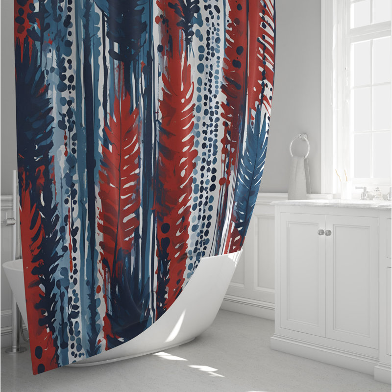 Rideau de douche abstrait Dezerae, H 72 po x l 70 po