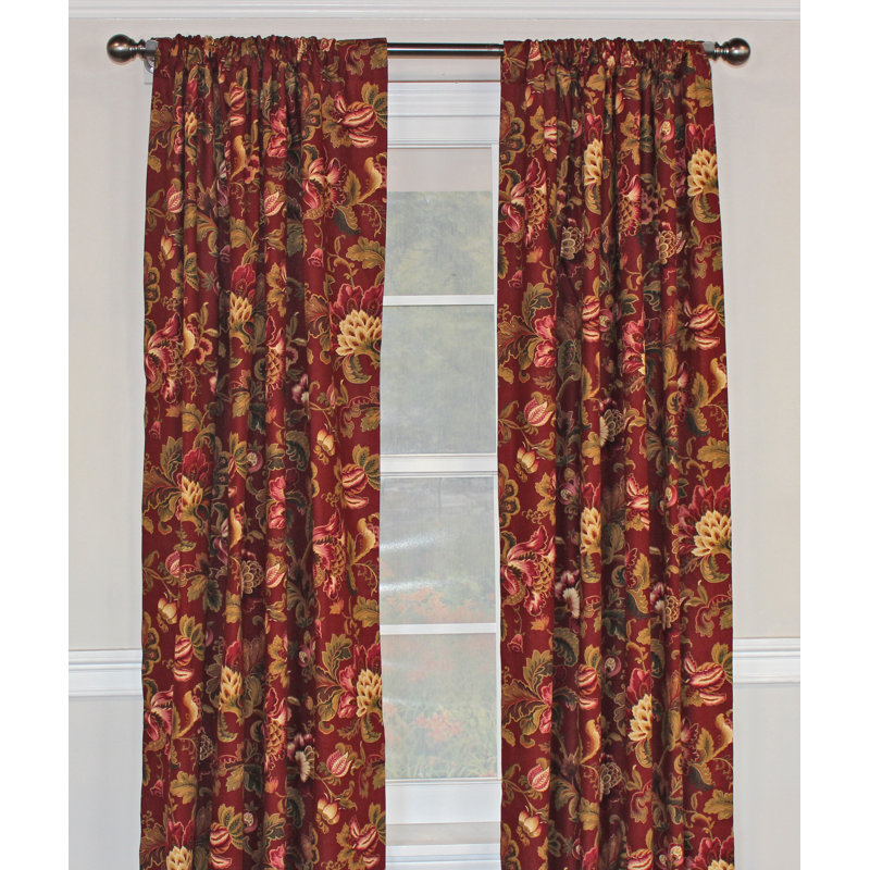 Nobpaneg Cotton Blend Room Darkening Curtain Pair, Ruby, 50" W x 96" L