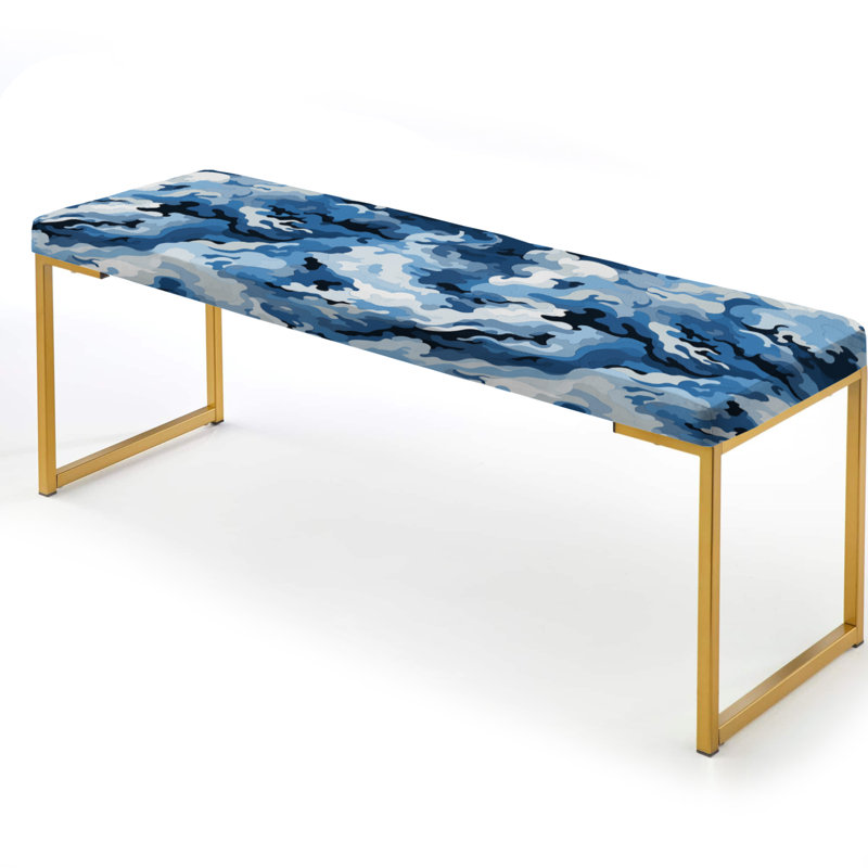 Banc rembourré camouflage arctique or Camo Bliss