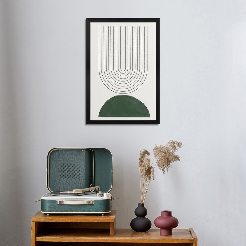 Vert Mid Century Modern IV - reproduction d'art murale - affiche de galerie, H 32 po x l 24 po