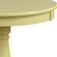 Table d'appoint de style transitionnel jaune avec plateau en bois massif et piédestal