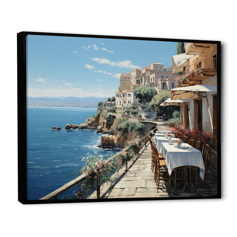 Italie, Amalfi Coast Romance - Italie, art mural, H 12 po x l 20 po x P 1 po, Cadre flottant noir