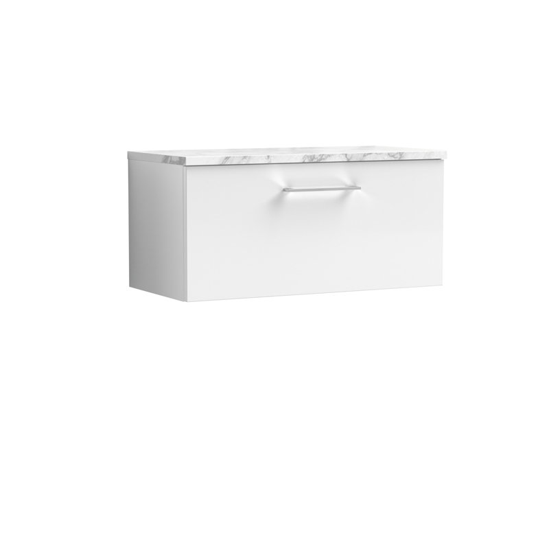 Arno 80.5cm Single Bathroom Vanity Base Only, Gloss White