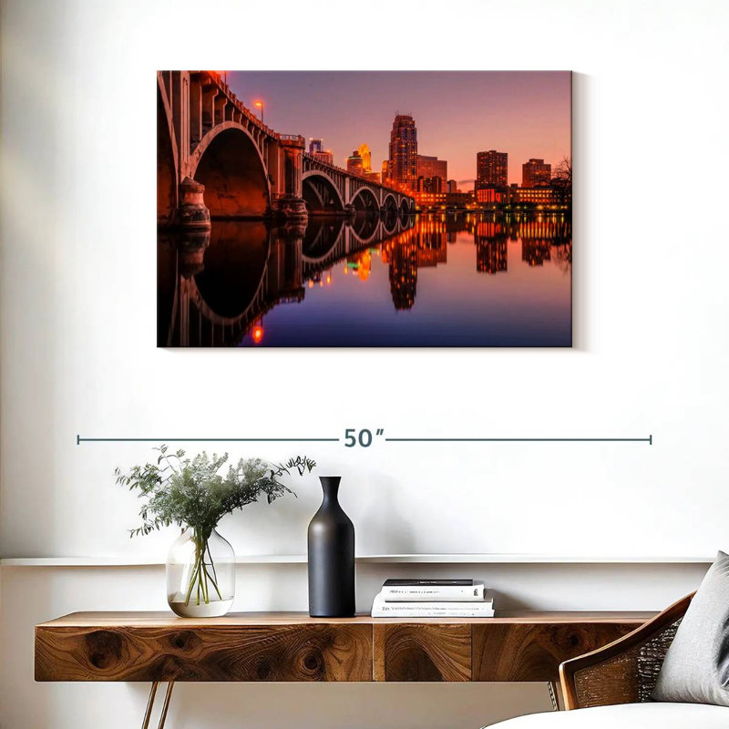 Sirci, Minneapolis, paysage urbain au crépuscule, H 24 po x l 36 po