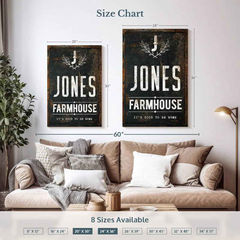 Kema Jones Farmhouse Wall Sign, 36" H x 24" W