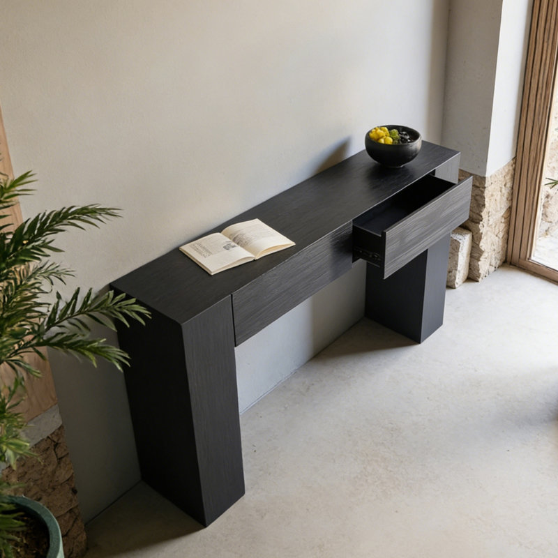 Console simple de style Wabi-sabi, 31.5" H x 70.9" W x 11.8" D