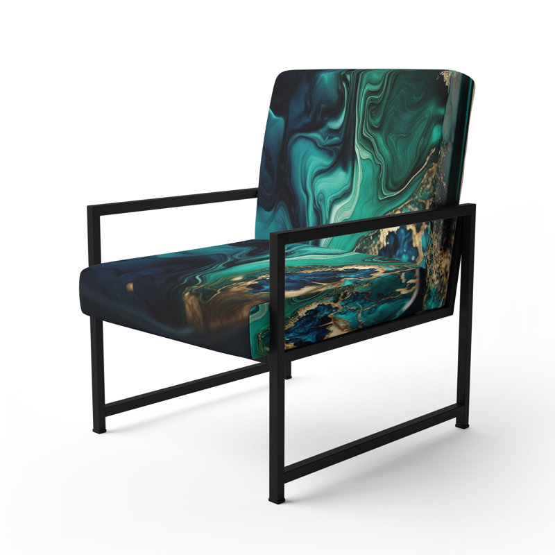 Cullivan - Fauteuil d'appoint rembourré en marbre, Noir, noir, noir, noir
