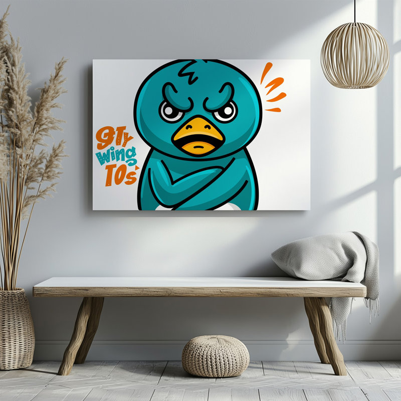 Reproduction d'art sur toile, "Canard" avec des plumes turquoise éclatantes, H 9 po x l 12 po