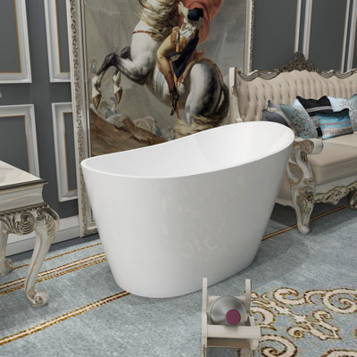 51 Inch X 30 Inch Free Standing Tub Deep Soaking Bath Tub Freestanding Soaking Acrylic Bathtub