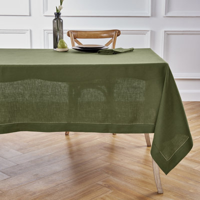 100% Pure Linen Hemstitch Table Cloth - Classic Hemstitch