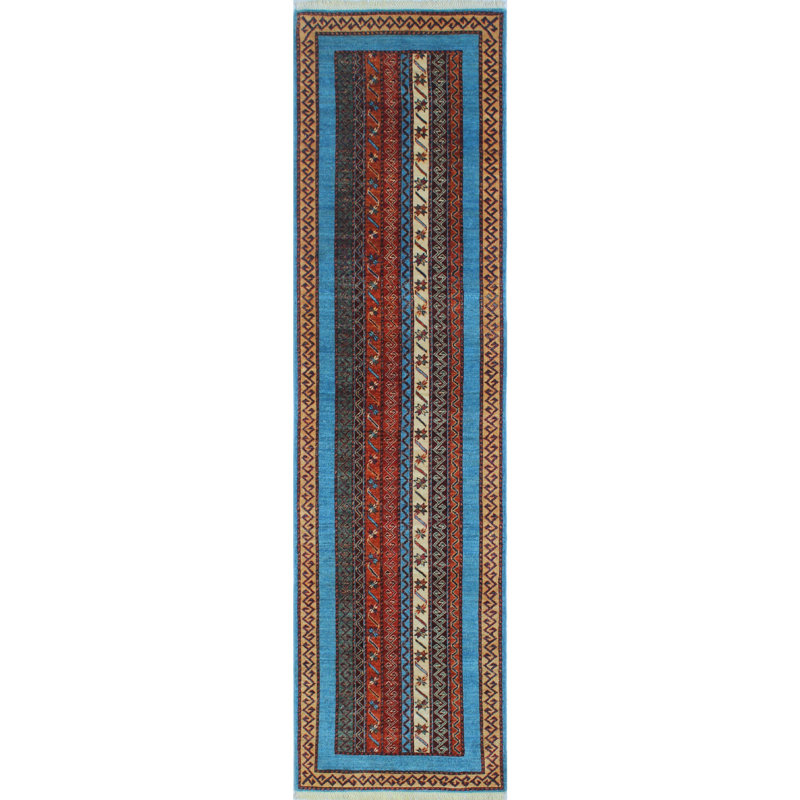 Tapis de 2 pi 7 x 9 pi 6 laine kin à la main one-of-a-a-noué la styleblue traditionnel Almendarez