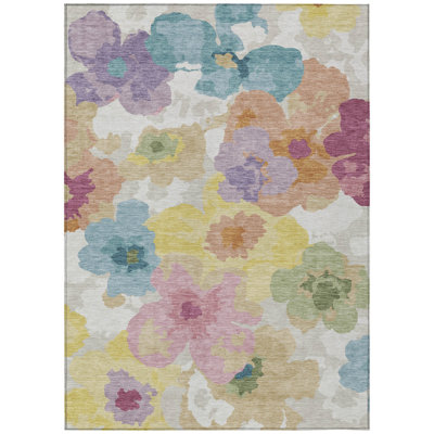 Machine Washable Indoor/Outdoor Chantille ACN2586 Floral Rug