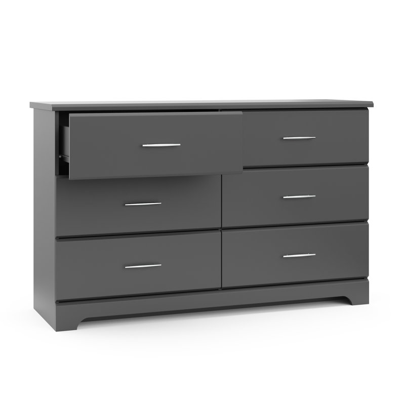 Brookside 6 Drawer Double Dresser, Gray