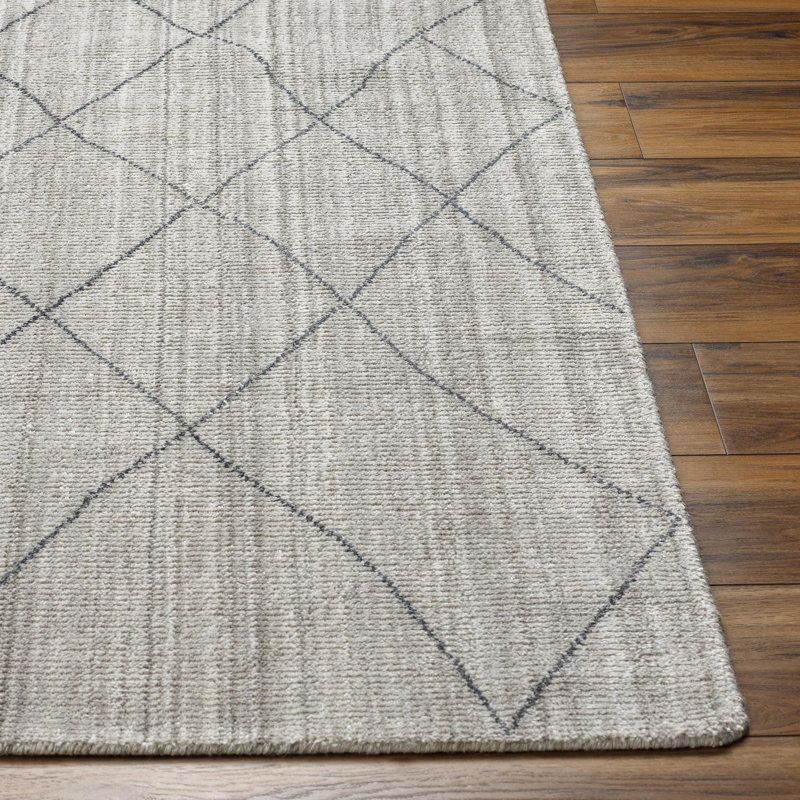 Geometric Area Rug in Gray, Rectangle 2' x 3'
