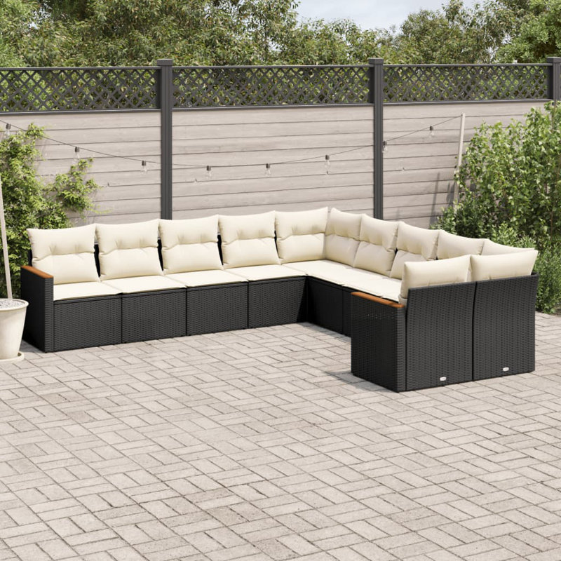 Ensemble de canapé de jardin en rotin PE