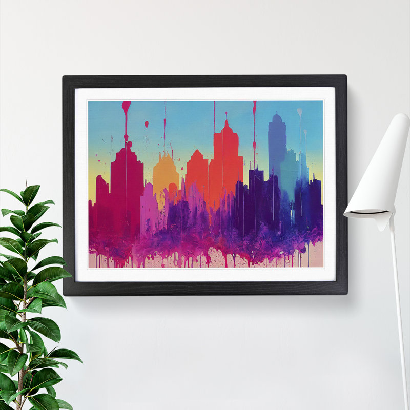 Skyscraper Skyline Vol.8 Abstract - Framed Print, 34cm H x 46cm W x 2cm D, Black