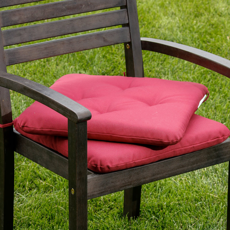 Badie Outdoor 2'' Dining Chair Seat Cushion, Burgundy