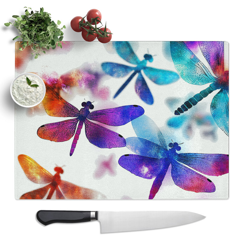 Dragonfly Design Vol.2  Glass Chopping Board