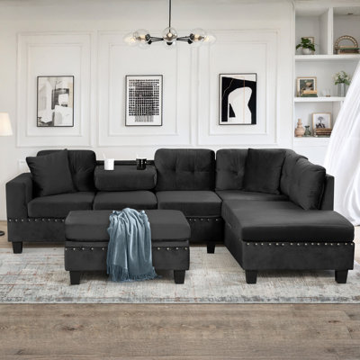 Canapé modulaire 105 po avec repose-pieds de rangement 105 po