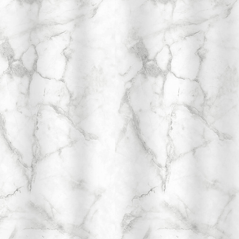 White Marble Design PEVA Vinyl Shower Curtain, 70" x 72"