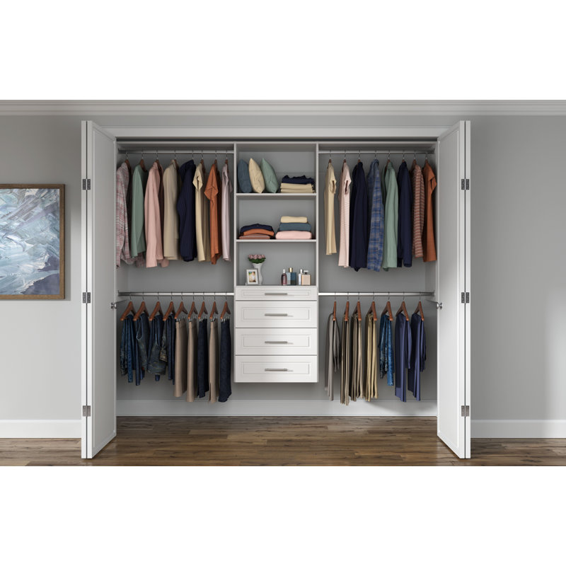 60 " - 96 " Closet System Can Be Cut to Fit Your Space, White