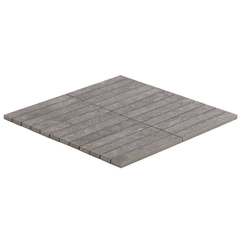 Era 12x12 Stacked Matte Limestone Look Porcelain Mosaic Tile, Slate Gray