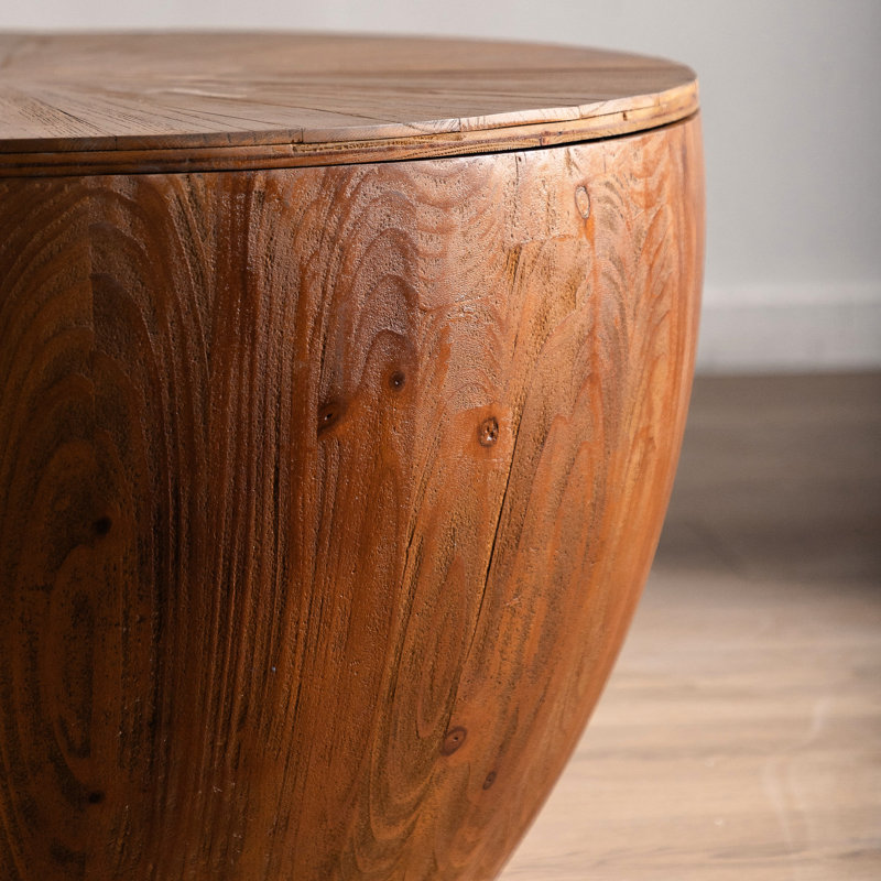 Table basse en forme de seau de style rétro avec fonction de rangement