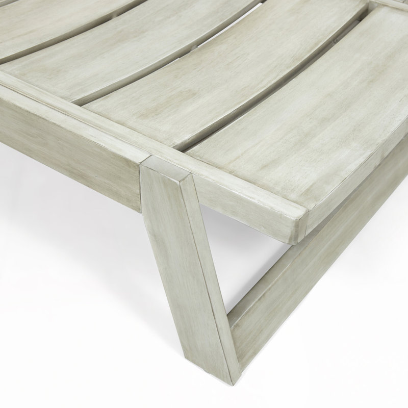 Chaise longue d'extérieur en bois, Gris