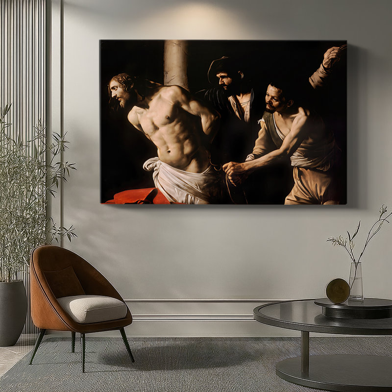The Flagellation of Christ (Rouen Version)-Caravaggio-Gallery Wrapped Canvas-c. 1607, 40 x 60