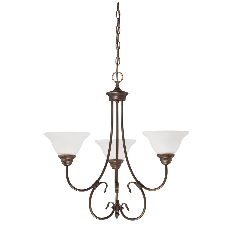 Lustre classique / traditionnel à 3 lumières Fulton, Bronze huilé