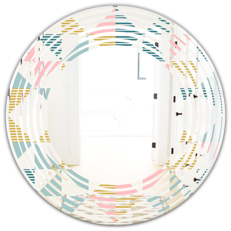 Miroir mural moderne sans cadre diamond ii wave, H 31,5 po x l po