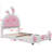 Upholstered Platform Bed With Rabbit Shaped Headboard