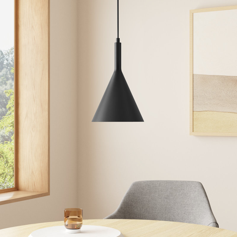 Laroche 1 - Light Single Pendant, 13.29" H x 7.75" W x 7.75" D, Matte Black