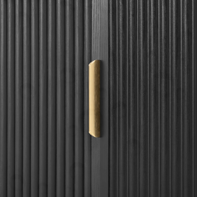 Meuble télé avec porte coulissante, Black