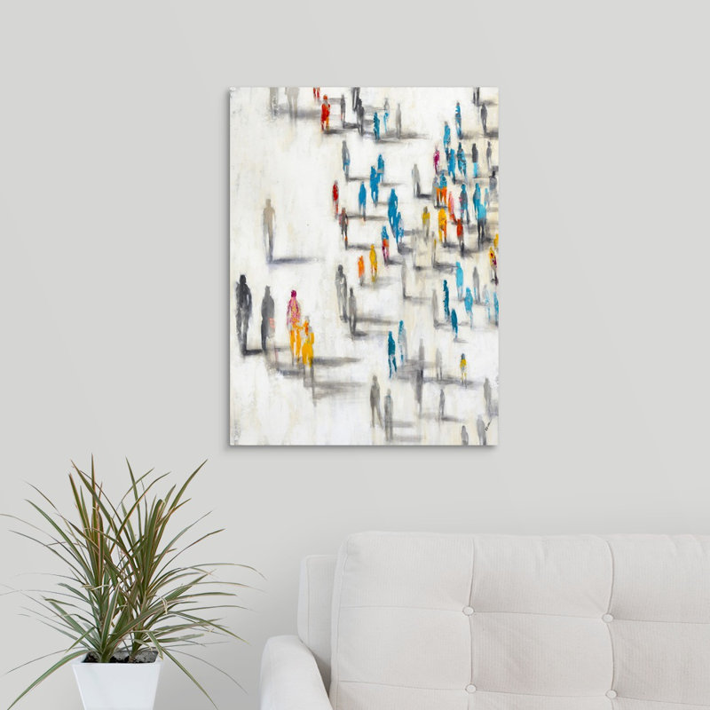 «Past and Présent City», peinture sur toile, Toile tendue, H 24 po x l 18 po x p 1,25 po