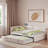 Upholstered L-shaped Daybed With Pop Up Trundle, Usb Ports And Square-block Pattern-493361288