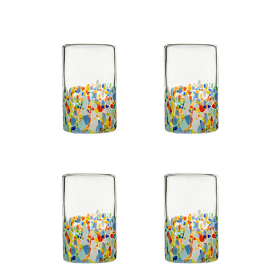 10 Strawberry Street Pueblo Mexican Glassware, Hiball, Set Of 4