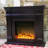 Black Solid Wood Electric Fireplace-1258499630