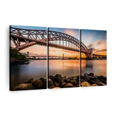 «Triboro Bridge At Sunset», 3 pièces