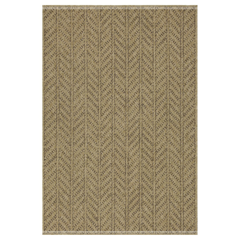 Jute/Mocha Indoor/Outdoor Area Rug, Rectangle 5'3" x 7'3"