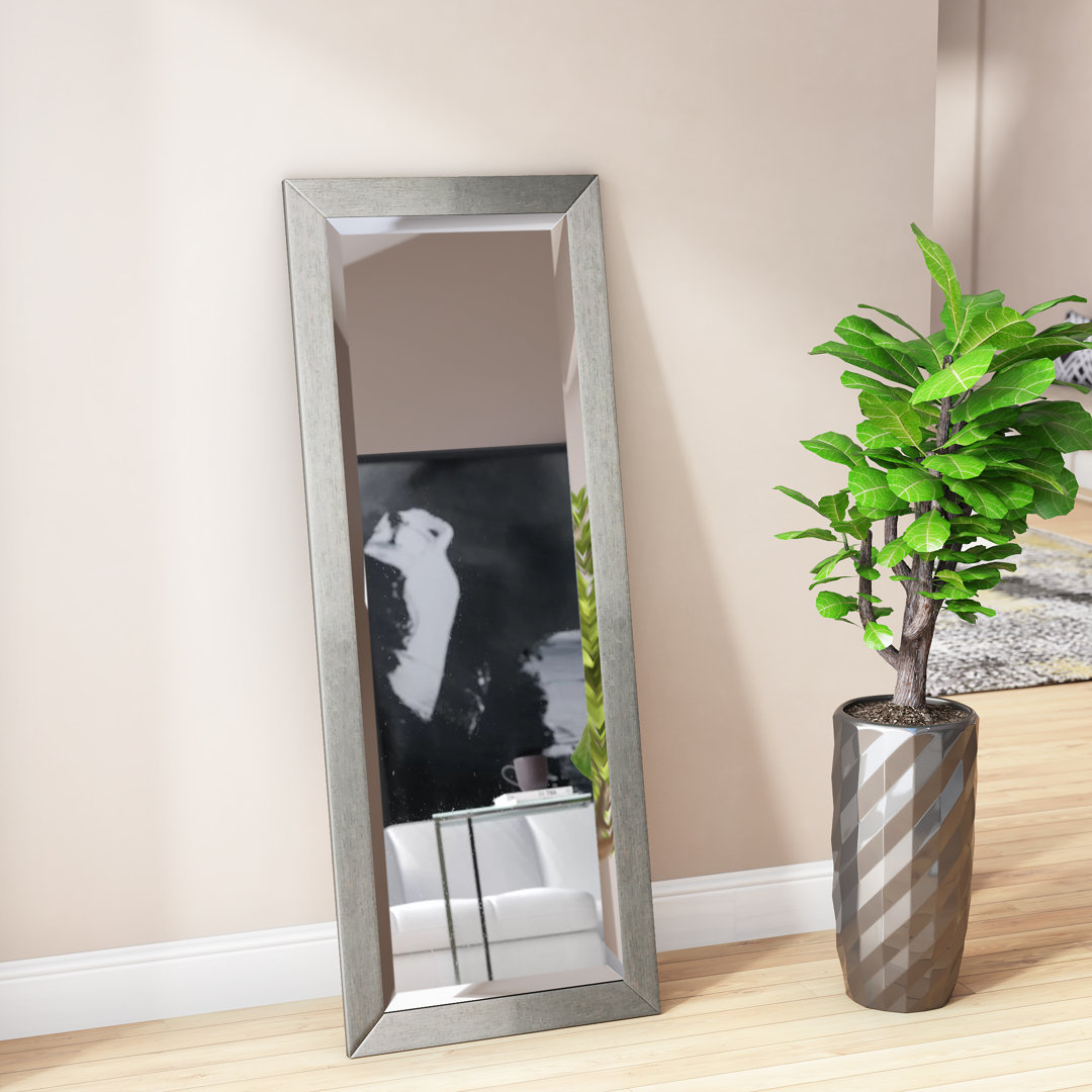 Wood Flat Mirror Ebern Designs 