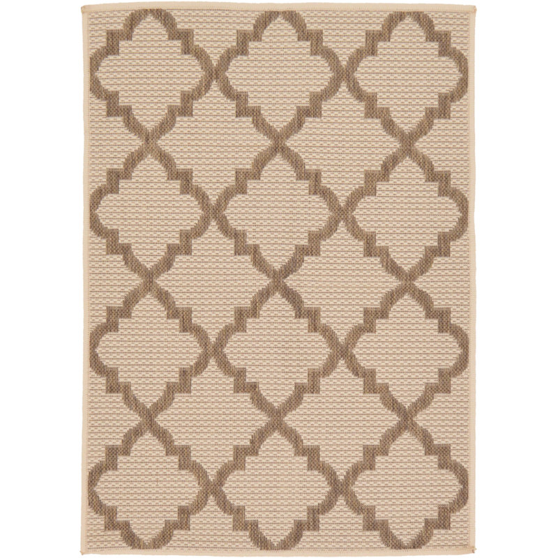 Geraldine Beige/Brown Indoor/Outdoor Area Rug, Rectangle 3'3" x 5'1"