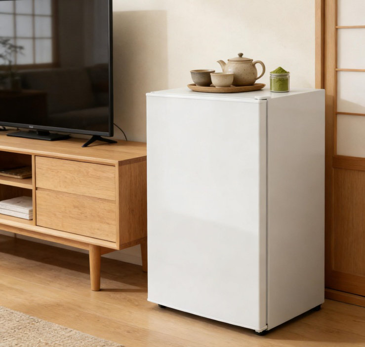 Réfrigérateur à une porte (blanc), mini réfrigérateur moderne, réfrigérateur compact de bureau, réfrigérateur de dortoir