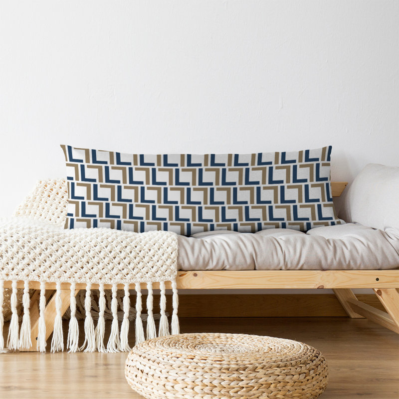 Polyester Medium Pillow, White/Millennium Blue/New Century Gold, Polyester