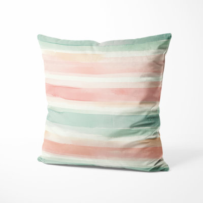 Coussin à rayures - Coussin décoratif moderne à imprimé aquarelle