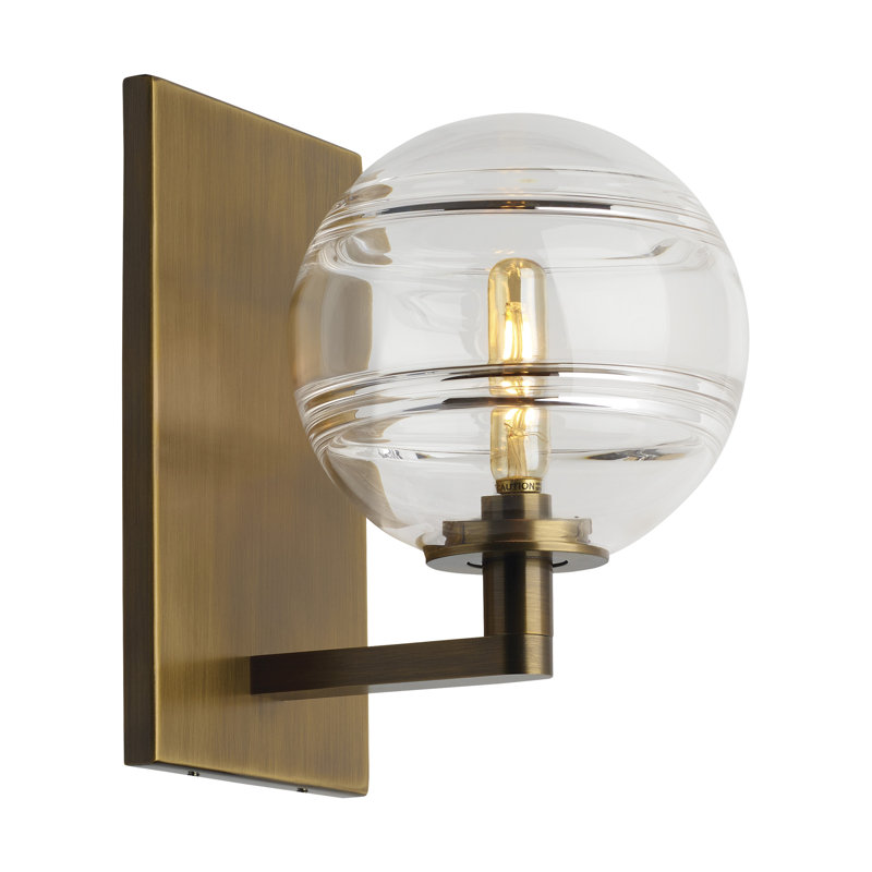 Sedona 1 - Light LED Armed Sconce, Aged Brass, Clear, No